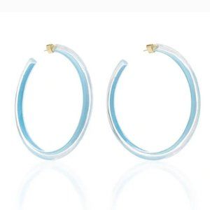 Alison Lou Large Loucite Jelly Hoop Earrings -  Powder Blue